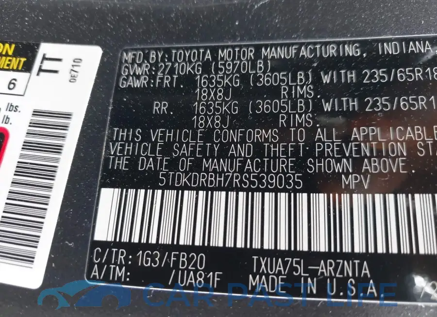 5TDKDRBH7RS539035# 9