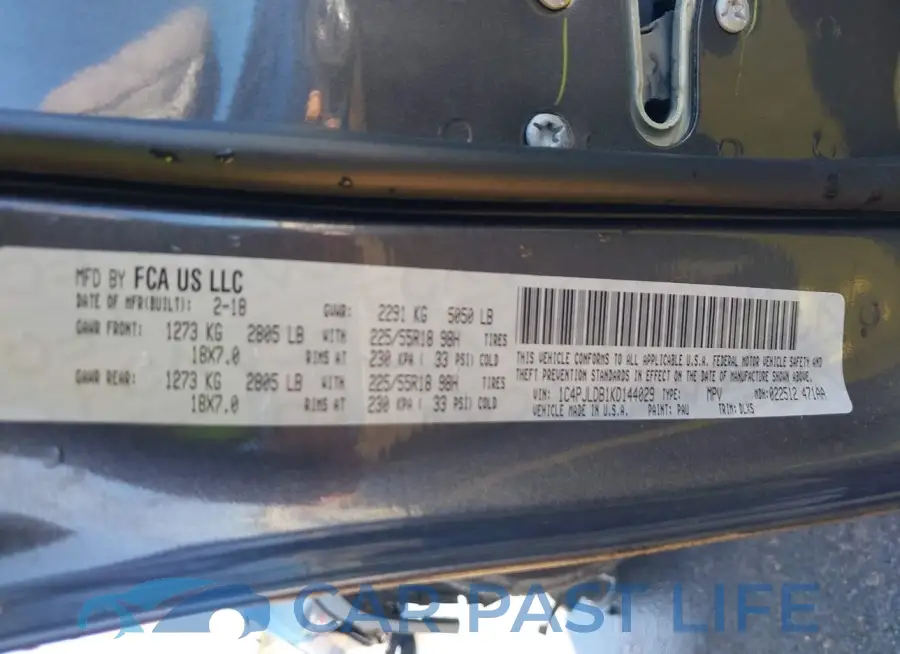 1C4PJLDB1KD144029# 9
