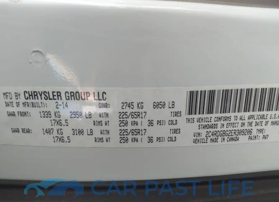 2C4RDGBG2ER309206# 9