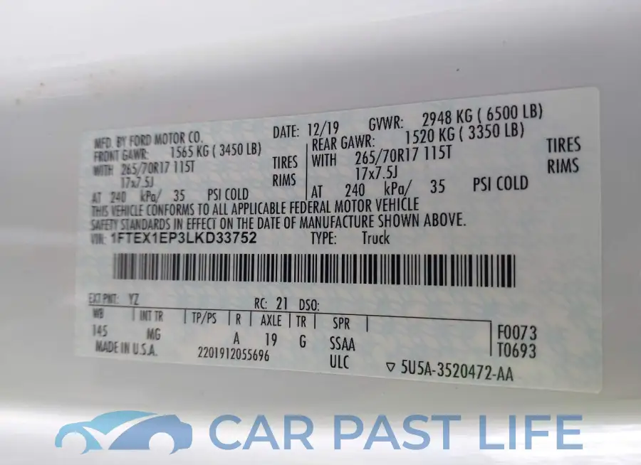 1FTEX1EP3LKD33752# 9