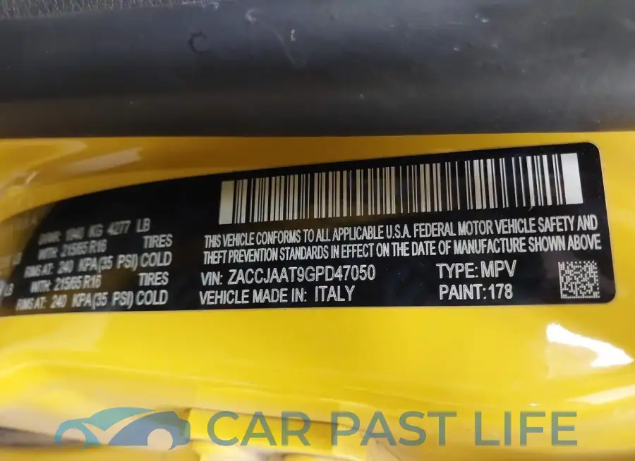 ZACCJAAT9GPD47050# 9