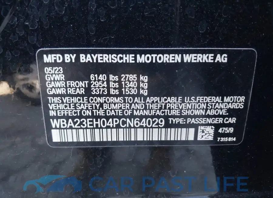 WBA23EH04PCN64029# 9