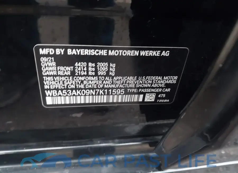 WBA53AK09N7K11595# 9