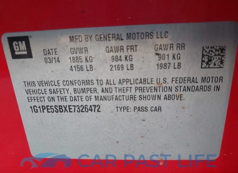 1G1PE5SBXE7326472# 9