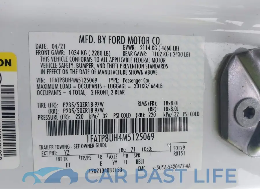 1FATP8UH4M5125069# 9