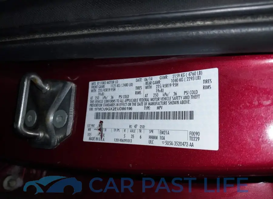 1FMCU9GX2EUD86196# 9