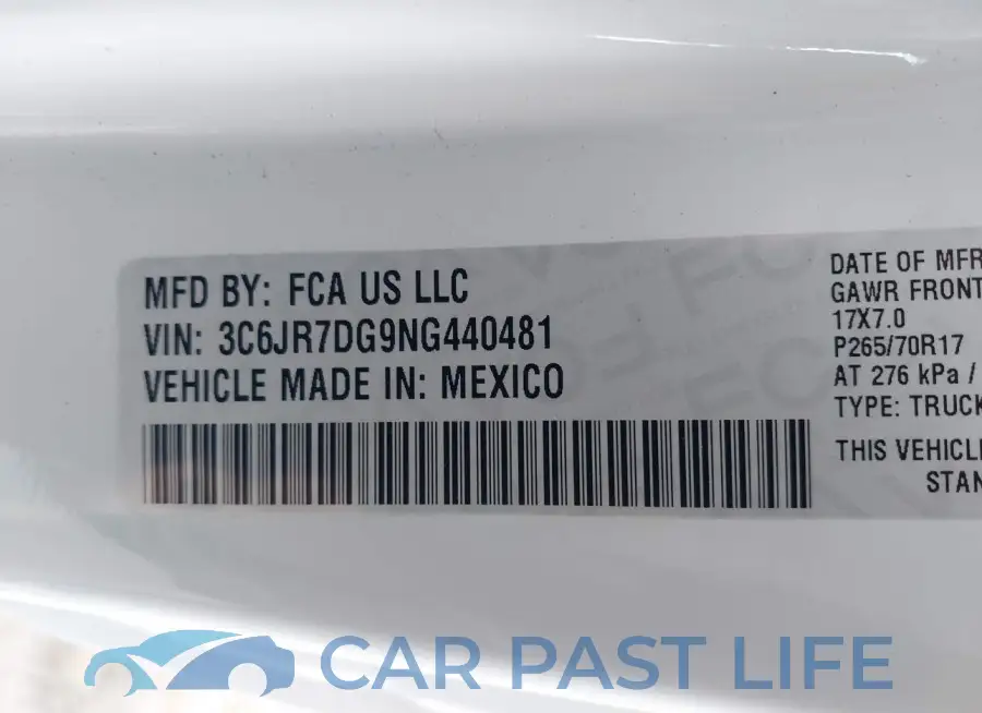 3C6JR7DG9NG440481# 9