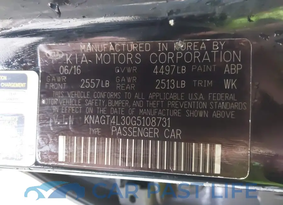 KNAGT4L30G5108731# 9