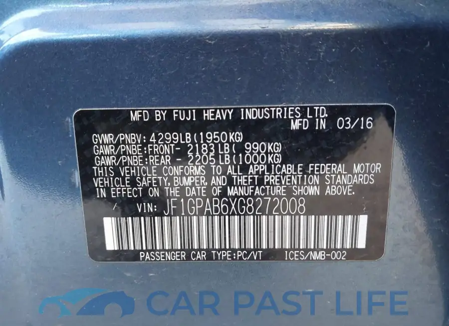 JF1GPAB6XG8272008# 9