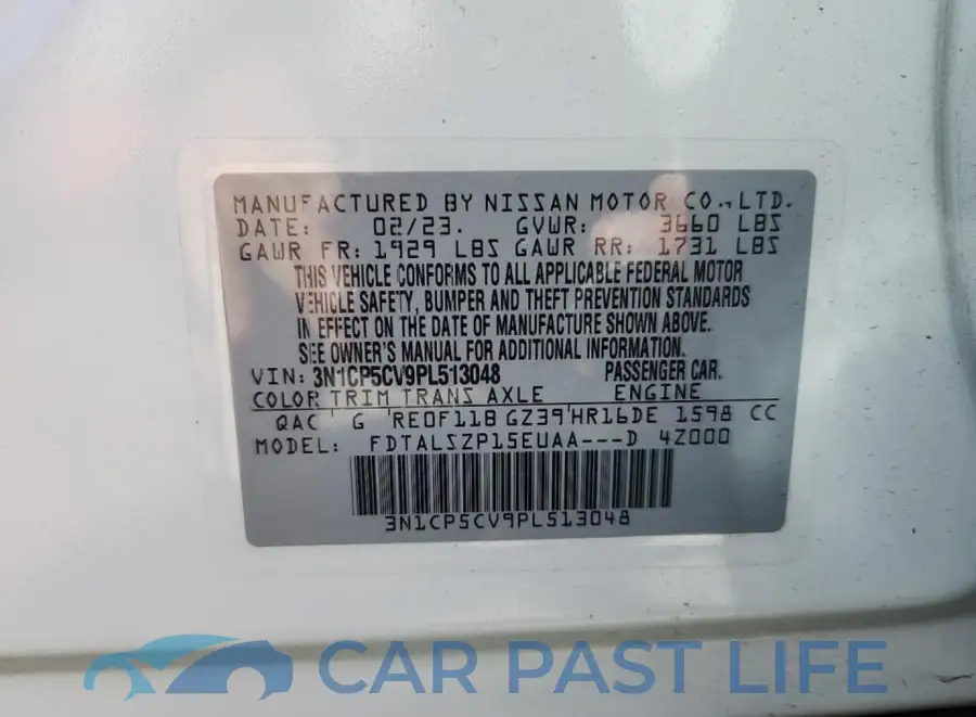 3N1CP5CV9PL513048# 8