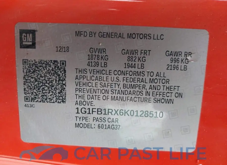 1G1FB1RX6K0128510# 9
