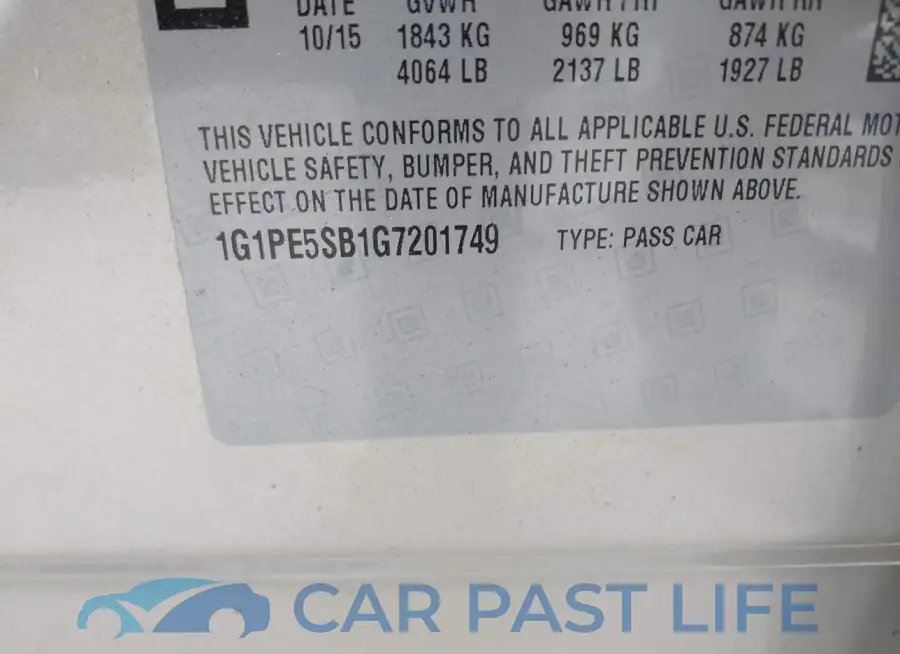 1G1PE5SB1G7201749# 9