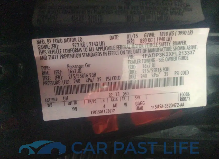 1FADP3K2XFL213337# 9