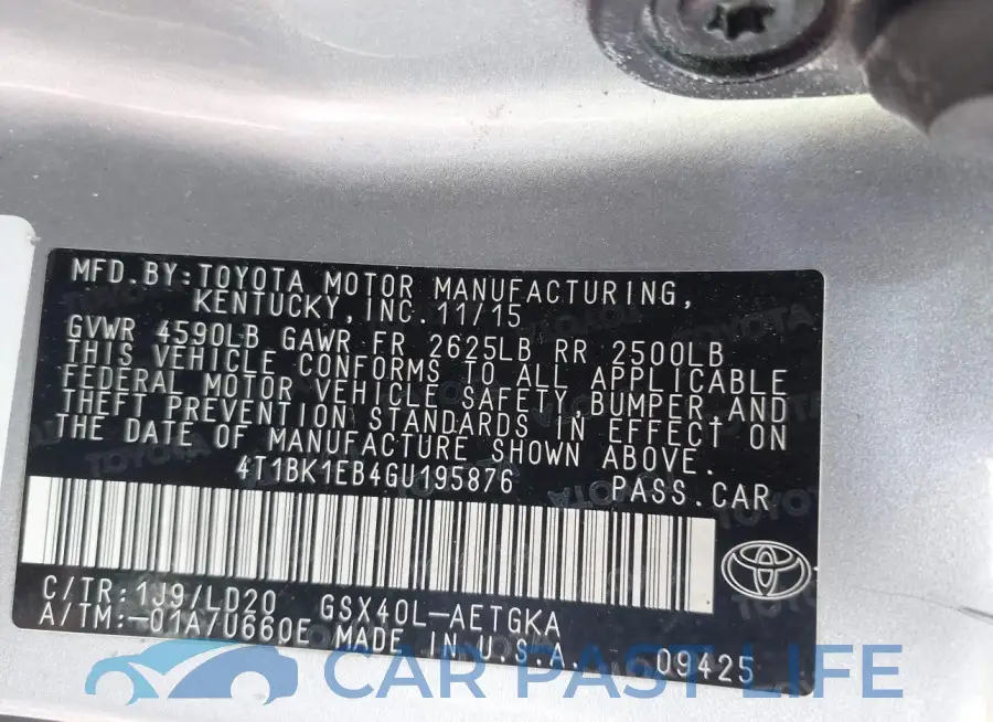 4T1BK1EB4GU195876# 9
