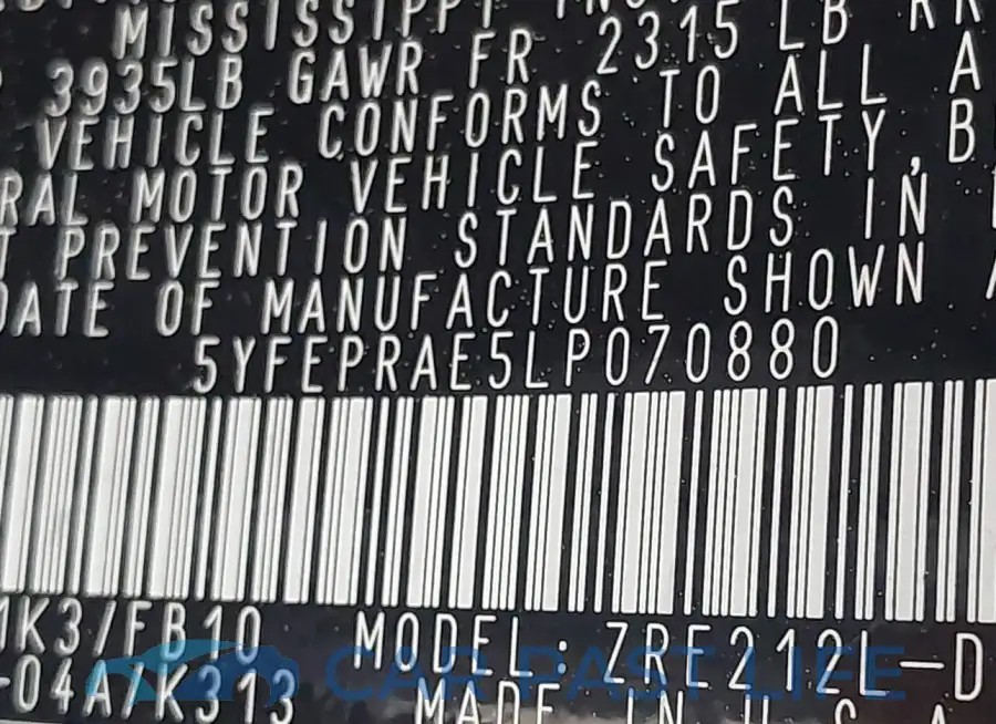 5YFEPRAE5LP070880# 9