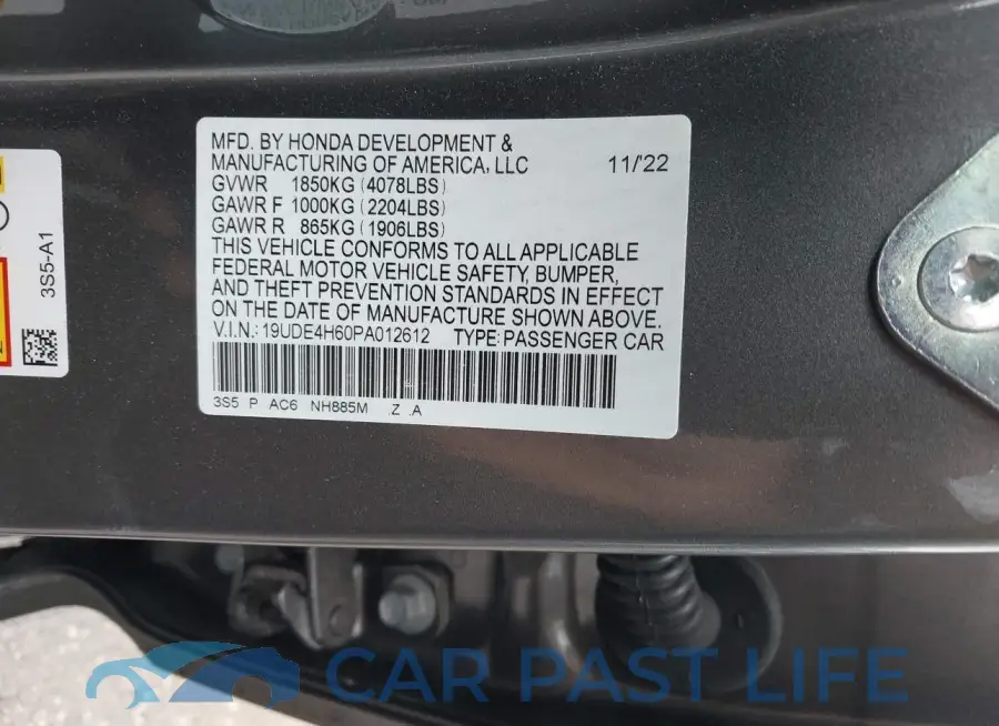 19UDE4H60PA012612# 9
