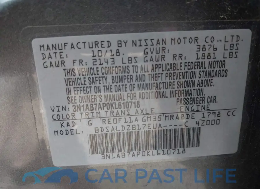 3N1AB7AP0KL610718# 9