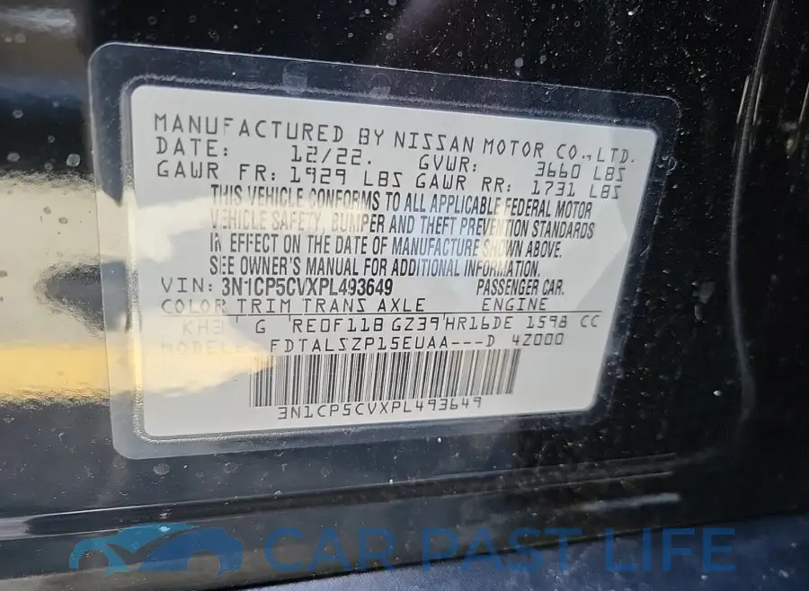 3N1CP5CVXPL493649# 8