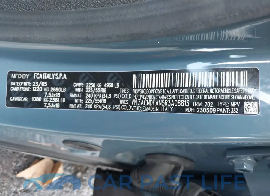 ZACNDFAN5R3A08813# 9