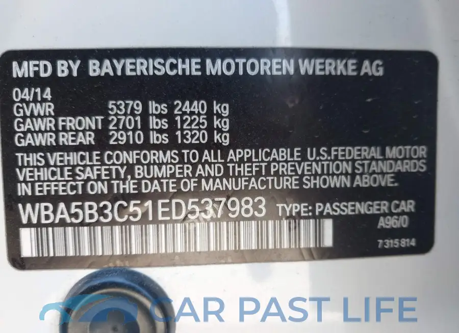 WBA5B3C51ED537983# 9