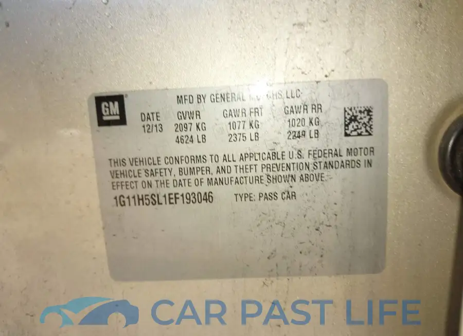 1G11H5SL1EF193046# 9