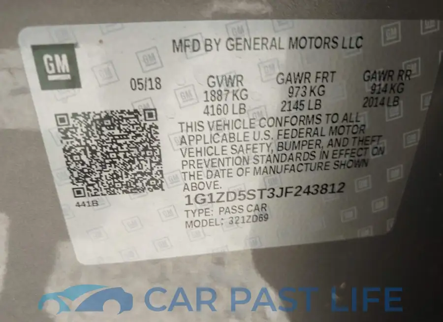 1G1ZD5ST3JF243812# 9
