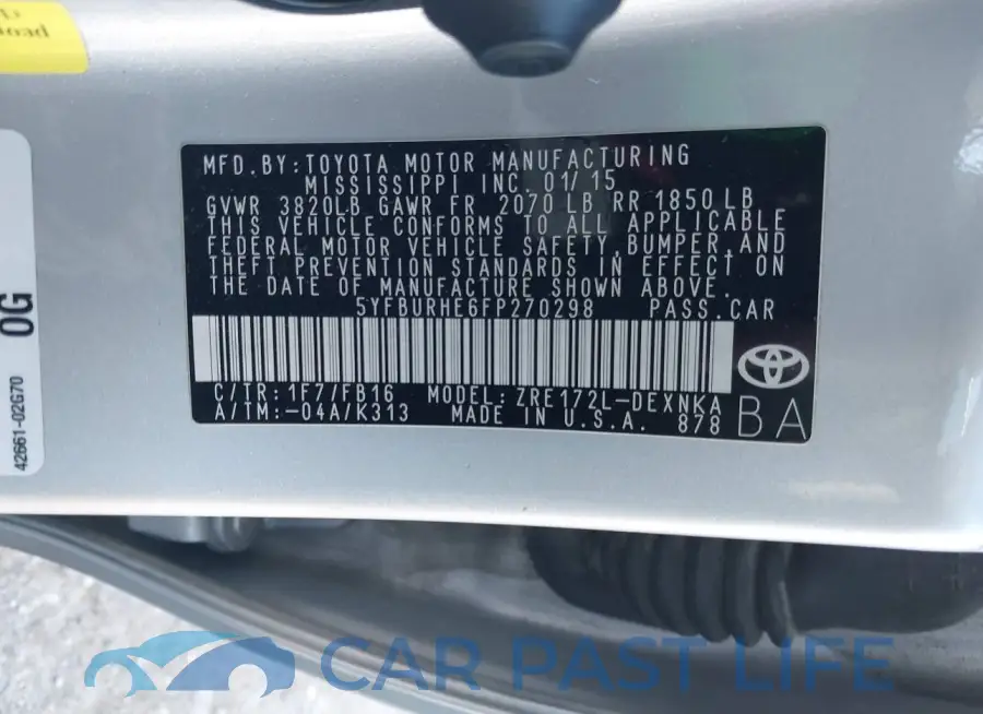 5YFBURHE6FP270298# 9