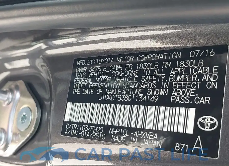 JTDKDTB38G1134149# 9
