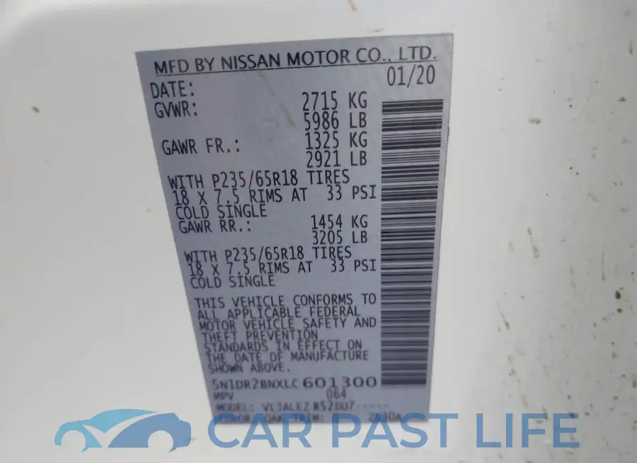 5N1DR2BNXLC601300# 9