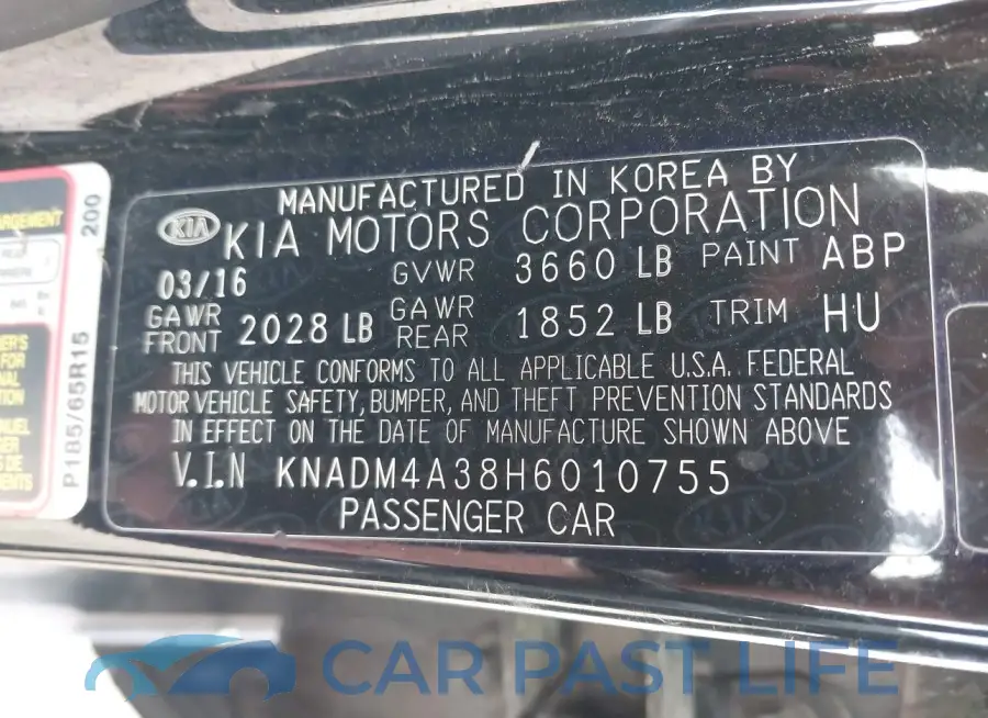 KNADM4A38H6010755# 9
