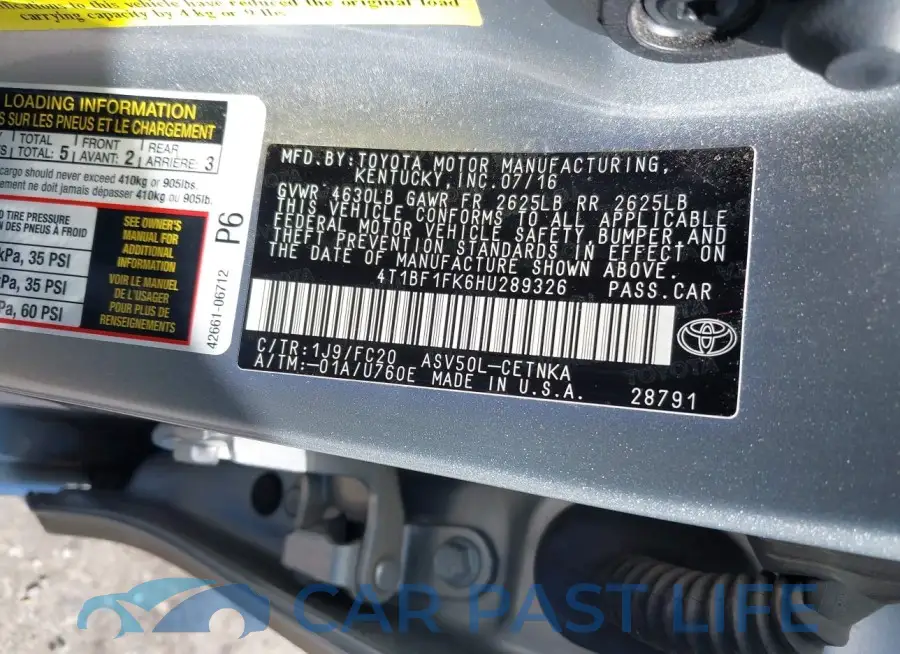 4T1BF1FK6HU289326# 9