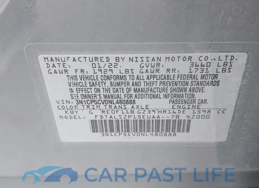 3N1CP5CV0NL480888# 9