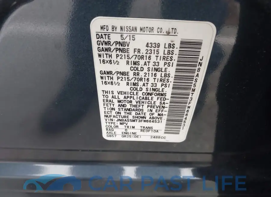 JN8AS5MT3FW664531# 9