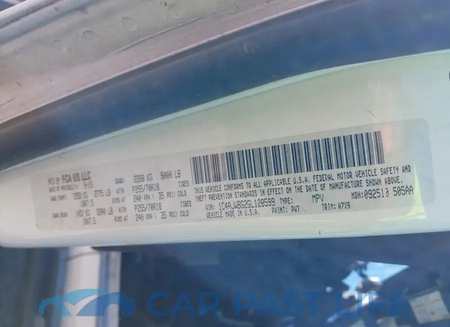 1C4AJWBG2GL128599# 9