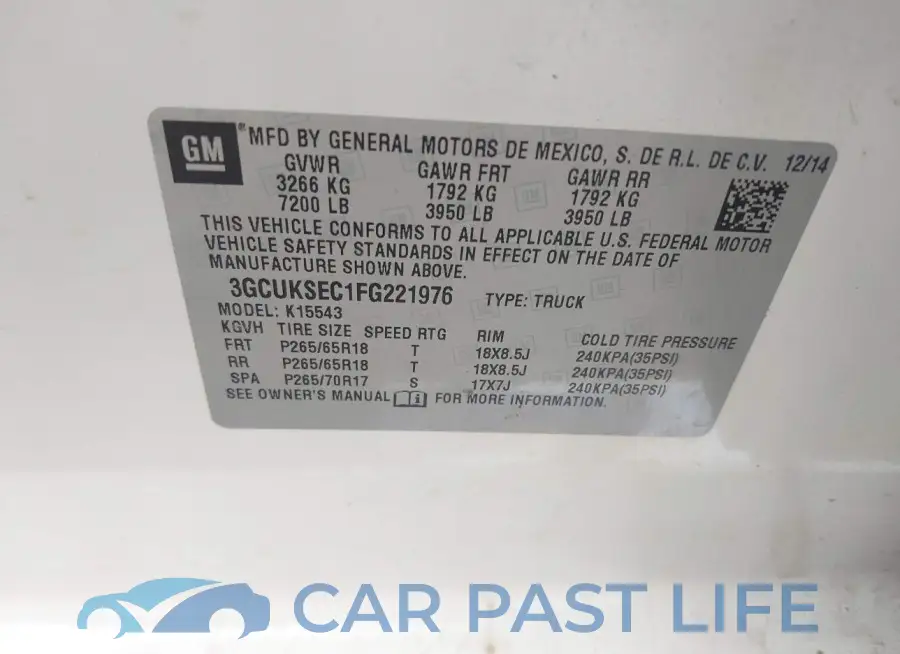 3GCUKSEC1FG221976# 9