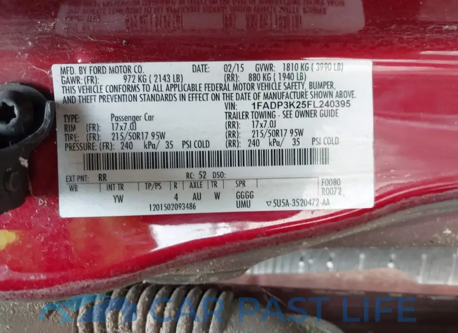 1FADP3K25FL240395# 9