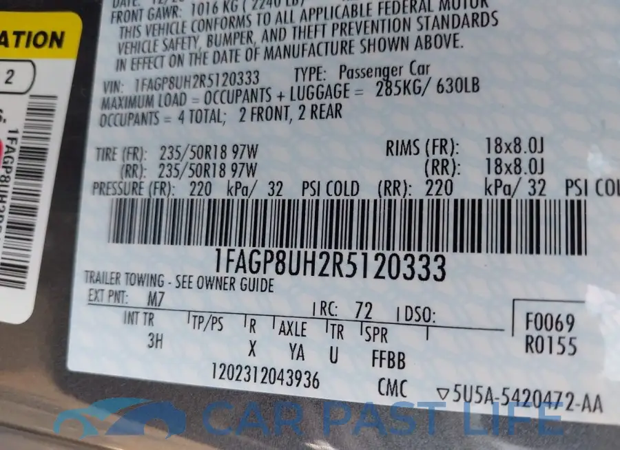 1FAGP8UH2R5120333# 9
