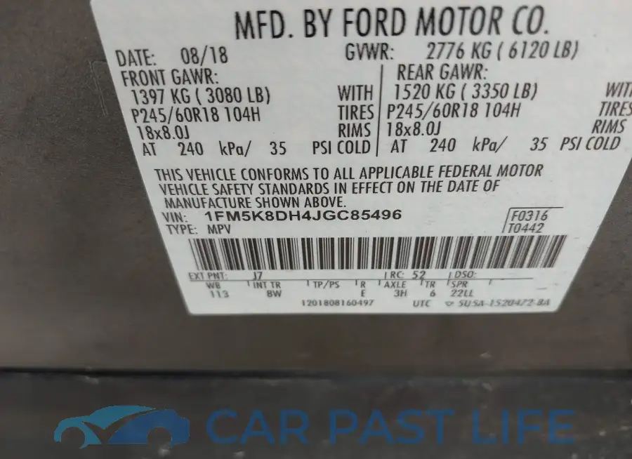 1FM5K8DH4JGC85496# 9