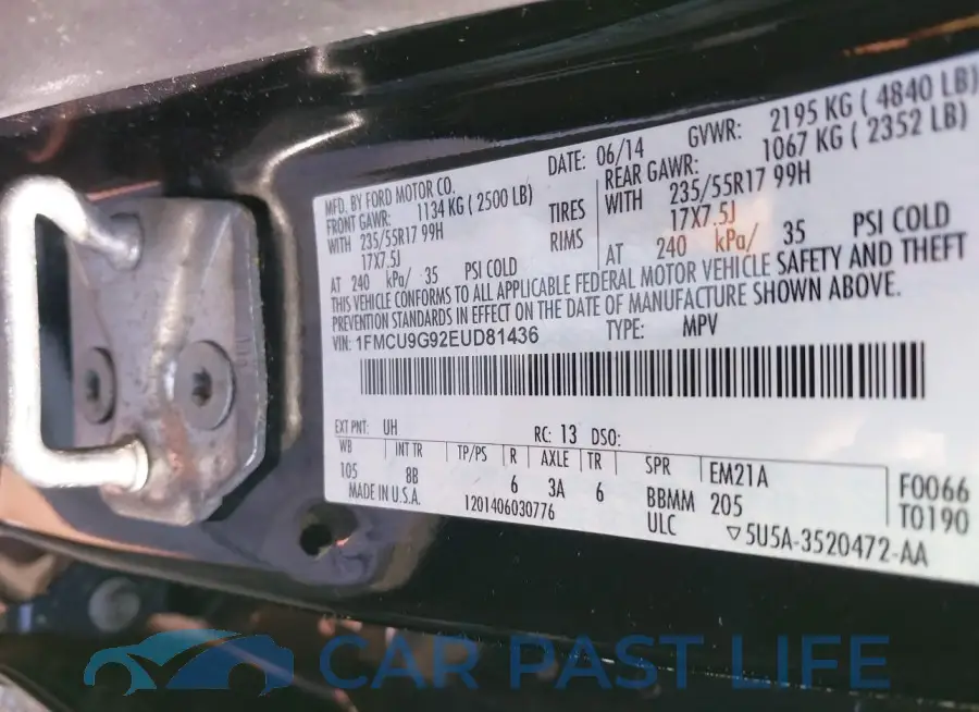 1FMCU9G92EUD81436# 9