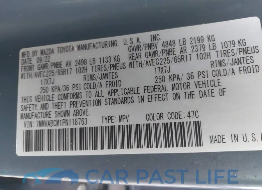 7MMVABCM1PN118763# 9