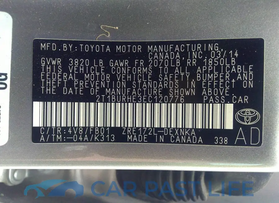 2T1BURHE3EC120776# 9