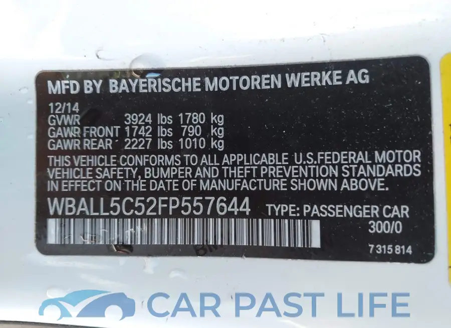 WBALL5C52FP557644# 9
