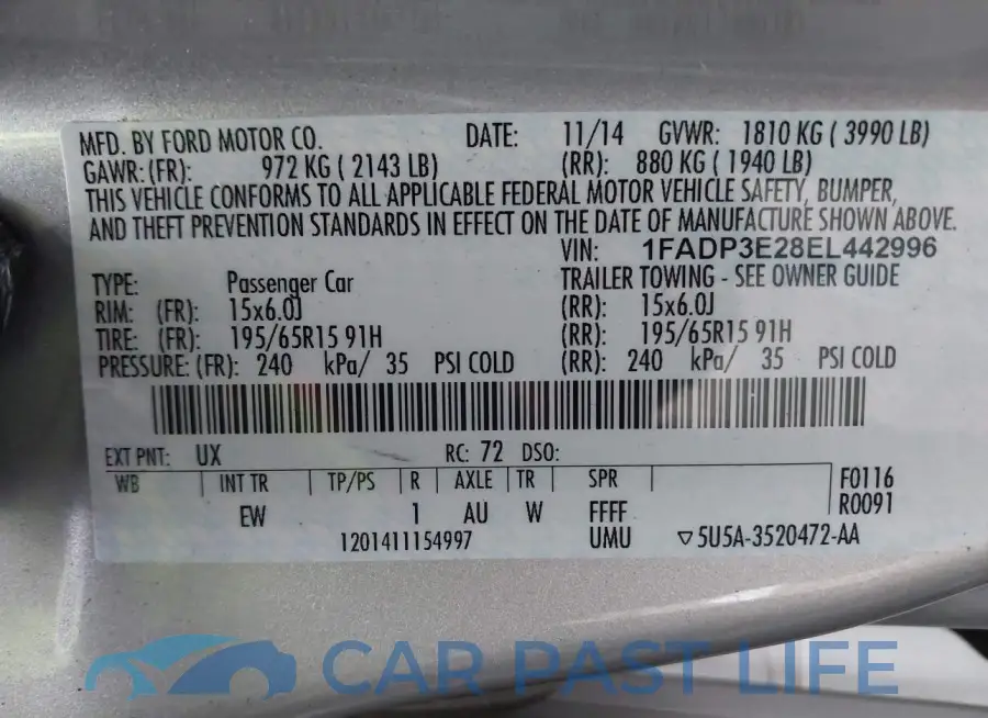 1FADP3E28EL442996# 9