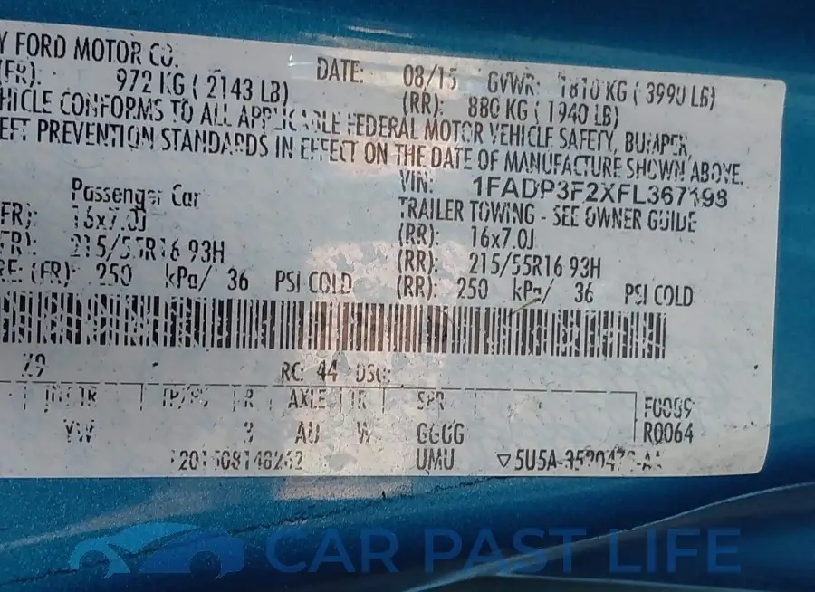 1FADP3F2XFL367198# 9