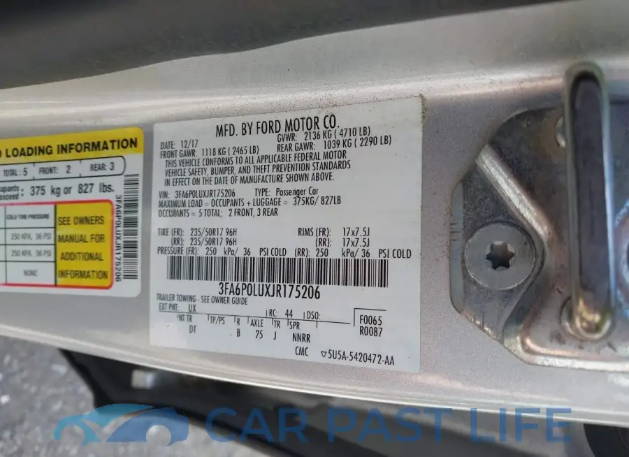 3FA6P0LUXJR175206# 9
