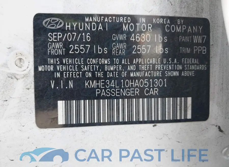 KMHE34L10HA051301# 9