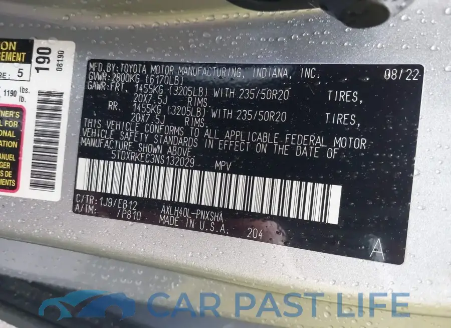 5TDXRKEC3NS132029# 9