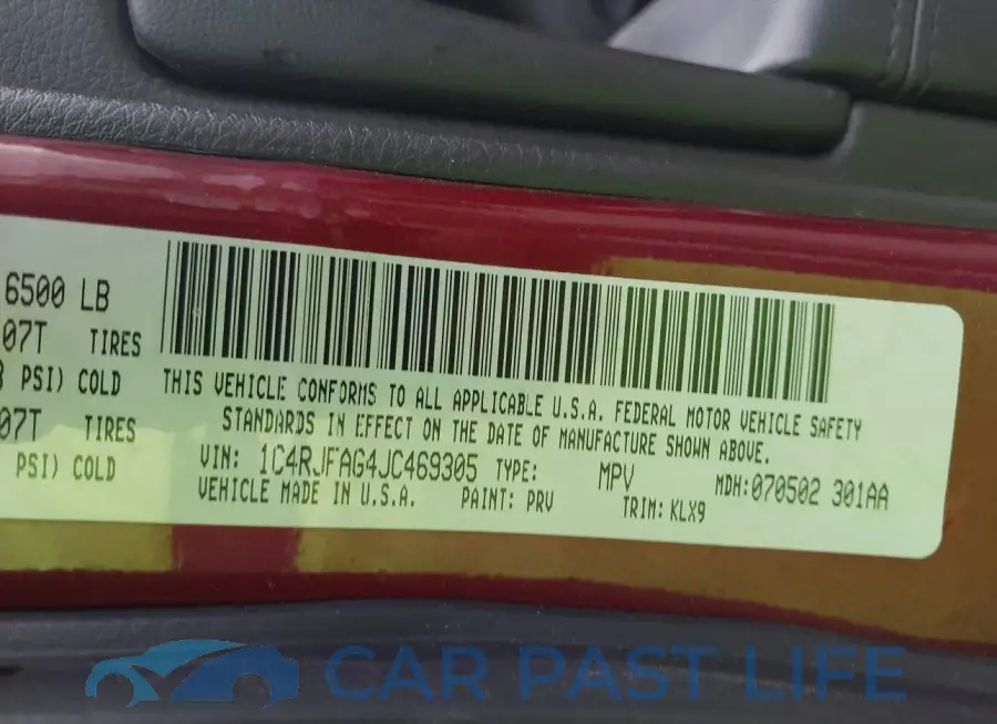 1C4RJFAG4JC469305# 9