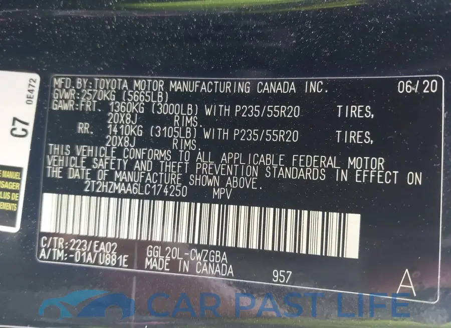 2T2HZMAA6LC174250# 9