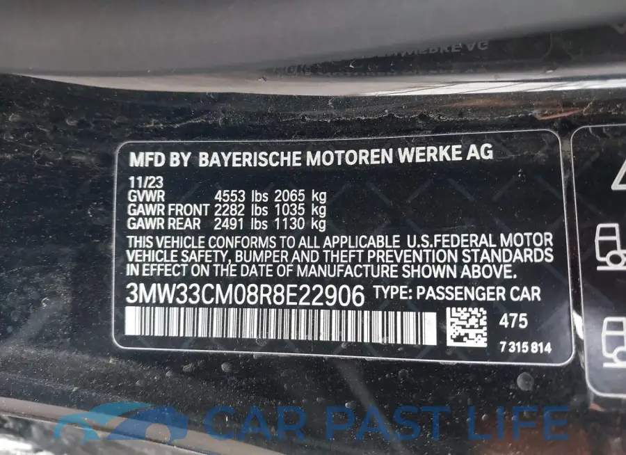 3MW33CM08R8E22906# 9